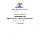 Reporte Empresarial. Taller de Administración I