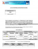 Acta de entrega de recepción de obra