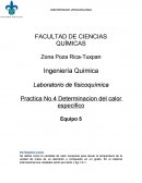Practica No.4 Determinacion del calor especifico