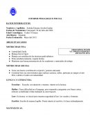 INFORME PEDAGOGICO INICIAL DATOS INFORMATIVOS