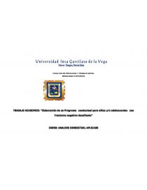 Elaboración de un Programa conductual para niños y/o adolescentes con Trastorno negativo desafiante. Página 1