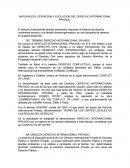 NATURALEZA, DEFINICION Y EVOLUCION DEL DERECHO INTERNACIONAL PRIVADO
