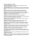Los Niveles de organizacion de la materia.
