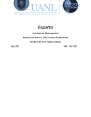 Español Actividad de Metacognicion