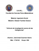 Artículo de investigación acerca de las inteligencias