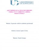 ¿Qué importancia tiene mi expresión verbal en un ambiente laboral policultural?