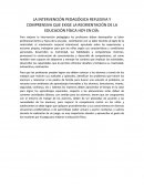 LA INTERVENCIÓN PEDAGÓGICA REFLEXIVA Y COMPRENSIVA QUE EXIGE LA REORIENTACIÓN DE LA EDUCACIÓN FÍSICA HOY EN DÍA.