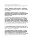 Dichas Causas se subdividen en los grupos siguientes