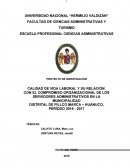 CALIDAD DE VIDA LABORAL Y SU RELACIÓN CON EL COMPROMISO ORGANIZACIONAL DE LOS SERVIDORES ADMINISTRATIVOS EN LA MUNICIPALIDAD