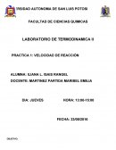 Velocidad de reaccion.