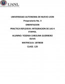 Preparatoria No. 3 ORIENTACION PRACTICA REFLEXIVA: INTEGRACION DE LAS 4 ETAPAS.