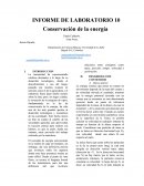 INFORME DE LABORATORIO 10 Conservación de la energía