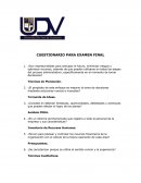 Cuestionario de Administracion de Negocios