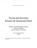 Teoría del Derecho Ensayo de Immanuel Kant
