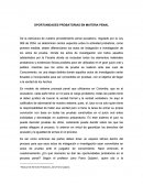 Oportunidades Probatorias en Materia Penal