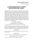LA INTERVENCIÓN DEL PERITO EN LA ETAPA DEL JUICIO