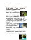 La siguiente actividad consiste en desarrollar las siguientes actividades