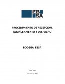 PROCEDIMIENTO DE RECEPCIÓN, ALMACENAIENTO Y DESPACHO.
