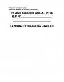 PLANIFICACION PRIMARIA Lengua Extranjera. Ingles.