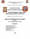 Ensayo de permeabilidad en campo UANCV.