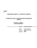 ESTADÍSTICA PARA LA INVESTIGACIÓN EN SEGURIDAD PÚBLICA.
