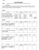 Cuadro de transacciones comerciales.