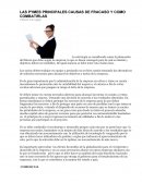 LAS PYMES PRINCIPALES CAUSAS DE FRACASO Y COMO COMBATIRLAS.