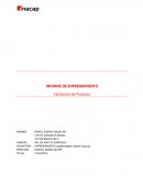 INFORME DE EMPRENDIMIENTO Validación de Producto