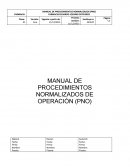 MANUAL DE PROCEDIMIENTOS NORMALIZADOS DE OPERACIÓN (PNO)