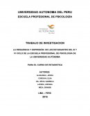 LA RESILIENCIA Y DEPRESIÓN DE LOS ESTUDIANTES DEL III Y IV CICLO DE LA ESCUELA PROFESIONAL DE PSICOLOGÍA DE LA UNIVERSIDAD AUTÓNOMA