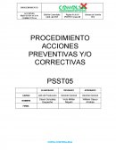 Procedimiento acciones preventivas y/o correctivas