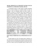 ANALISIS COMPARATIVO DEL PRESUPUESTO NACIONAL AÑO 2015 CON RESPECTO AL PRESUPUESTO NACIONAL AÑO 2016