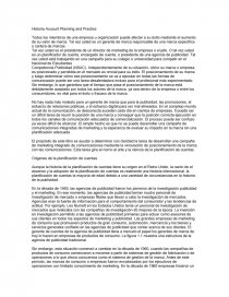 Historia Account Planning and Practice. Página 1