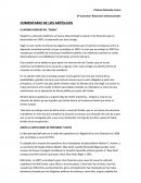 COMENTARIO DE LOS ARTÍCULOS EL MUNDO DESPUÉS DEL “CRASH”