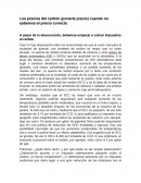 Los precios del carbón (ponerle precio) cuando no sabemos el precio correcto