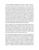 LA ÉTICA PRESENTE O AUSENTE EN LO SOCIAL, CULTURAL Y POLÍTICO.