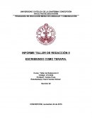 Escritura como terapia. Taller de Redacción II