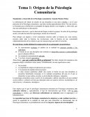 Origen de la Psicología Comunitaria.