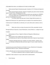 LINEAMIENTOS PARA LAS GERENCIAS TECNICAS POPULARES.. Página 1
