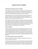 FORMAS DE ESTADO Y GOBIERNO. DISTINCIÓN ENTRE FORMAS DE ESTADO Y DE GOBIERNO