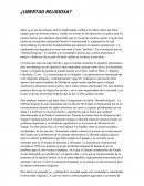 ¿Libertad religiosa?