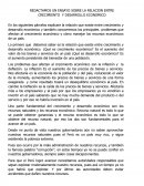 Redactamos un ensayo sobre la relacion entre crecimiento y desarrollo economico