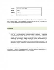 Manual de Procedimientos. Proyecto Final. Página 1