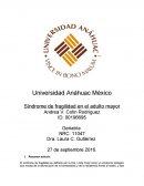 Síndrome de fragilidad en el adulto mayor