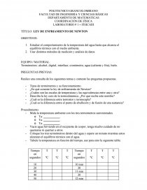 LABORATORIO # 1 – FÍSICAIII. LEY DE ENFRIAMIENTO DE NEWTON. Página 1