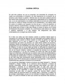 CADENA CRÍTICA . En este libro pudimos ver que se presentan una diversidad de conceptos los cuales son primordiales al momento y de vital importancia en la duración de un proyecto y para mejorar su gestión.
