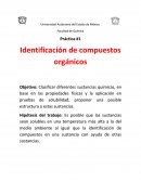 Práctica #1 Identificación de compuestos orgánicos