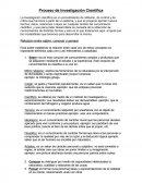 Proceso de Investigación Científica.