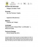 Reporte escrito: Museo Mina “La Dificultad” y Mina de Acosta.