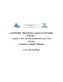 CASA DE LA NIÑEZ POBLANA PLAN DE TRABAJO
